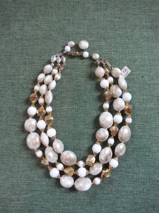 Gold Deauville Beaded multistrand necklace