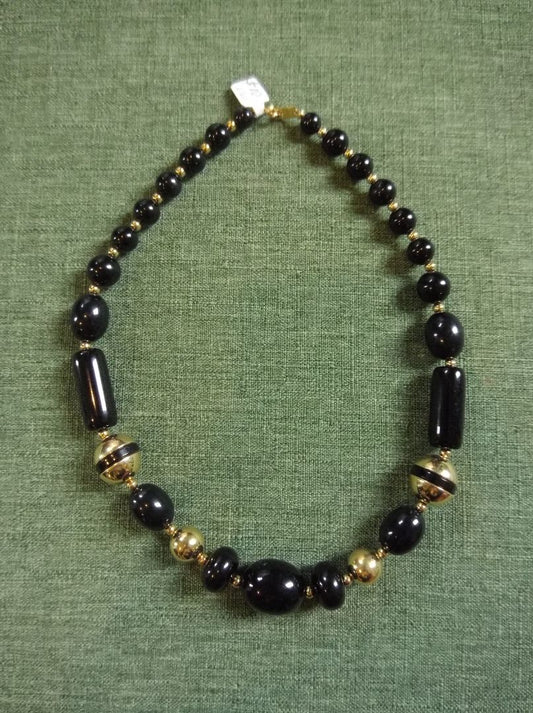 Black Trifari Vintage beaded necklace