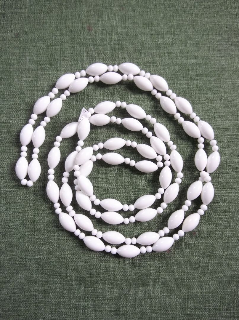 White  Vintage long beaded necklace