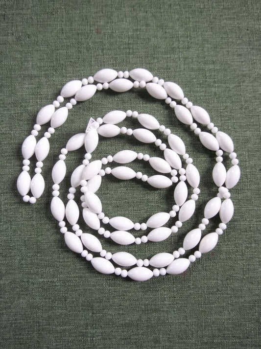 White  Vintage long beaded necklace