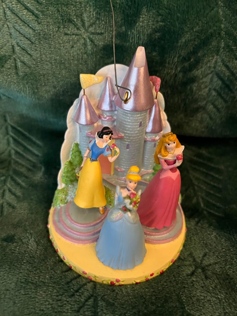 Hallmark Disney Princess castle with 3 princesses christmas ornament