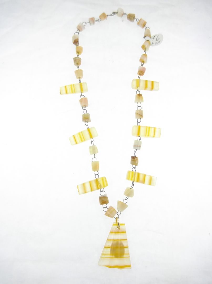 Beige  Mexico Stone pendant necklace