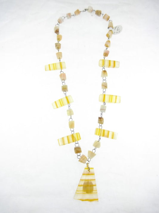 Beige  Mexico Stone pendant necklace