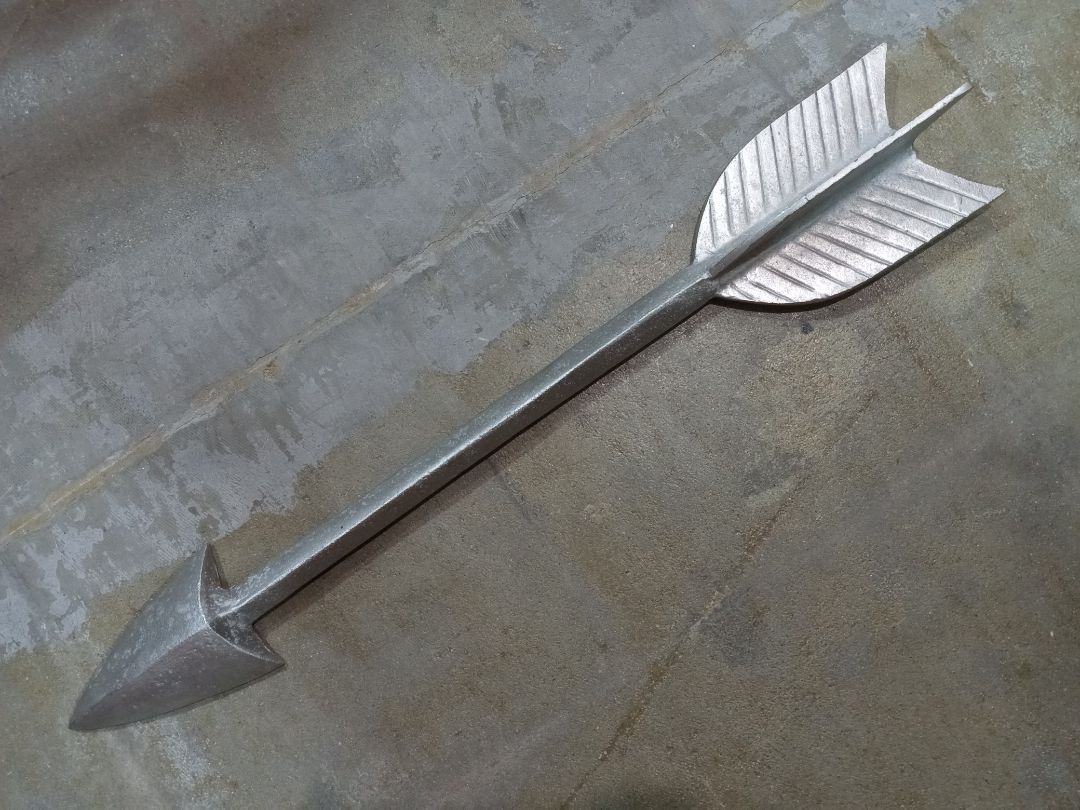 Silver  27" Metal Arrow Wall Hanging