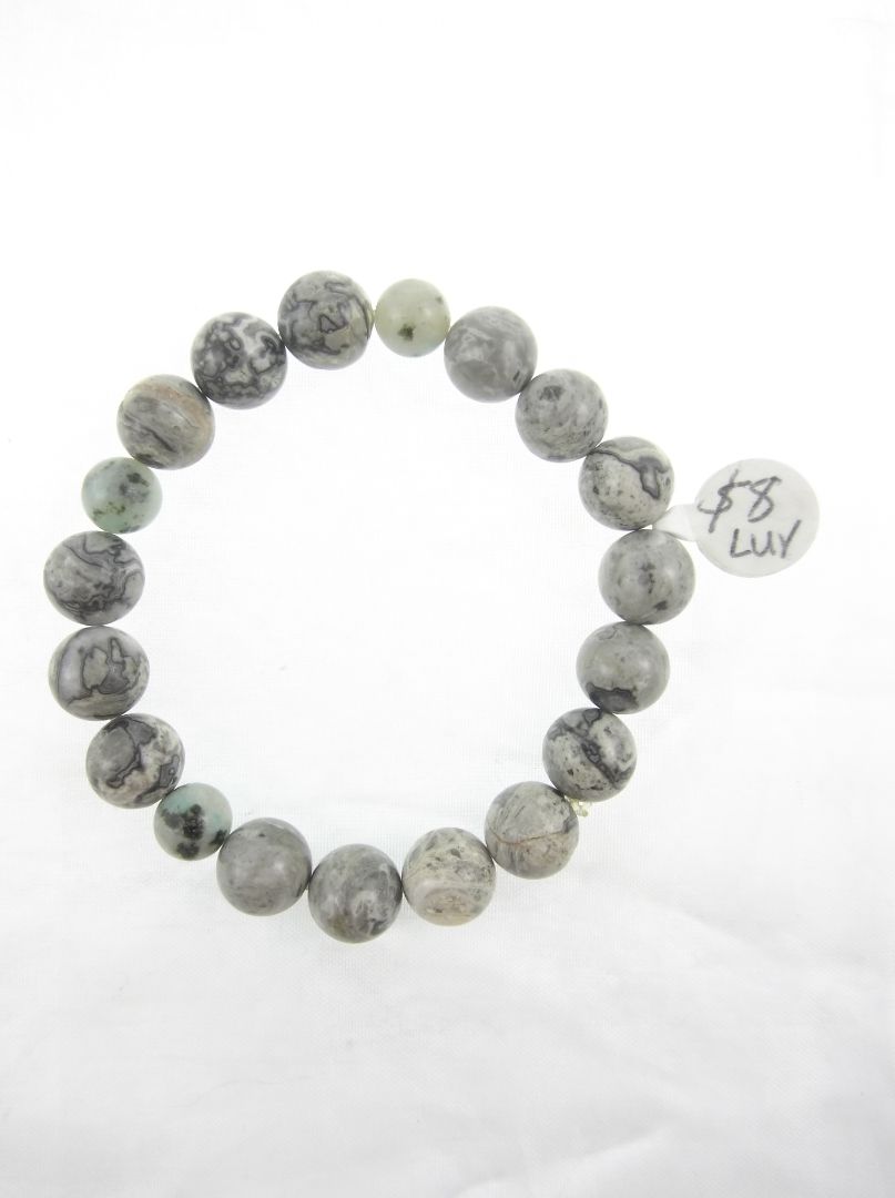Gray  Stone stretch bracelet