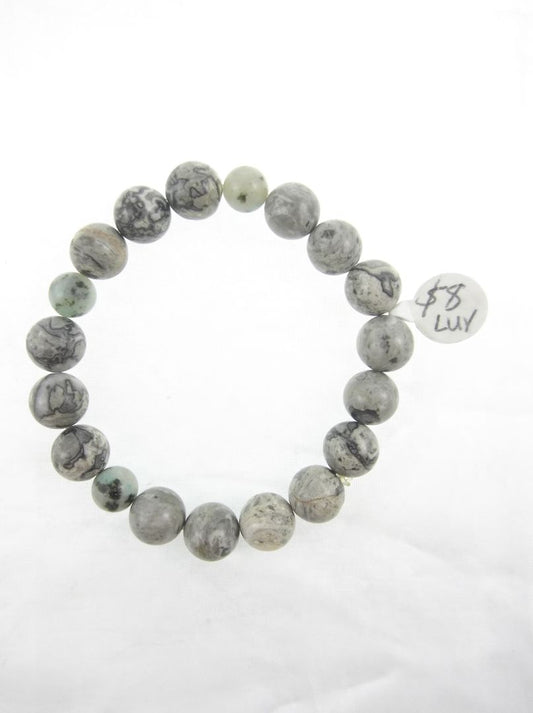 Gray  Stone stretch bracelet