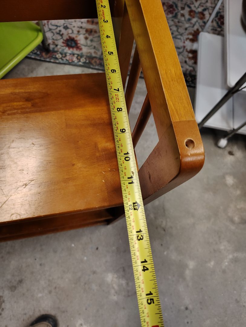 natural  Bookshelf- folding, 35 w 38 t 12 deep