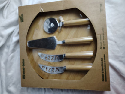 natural Bread + Butter bamboo pizza kit, 12x12