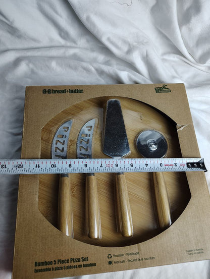 natural Bread + Butter bamboo pizza kit, 12x12