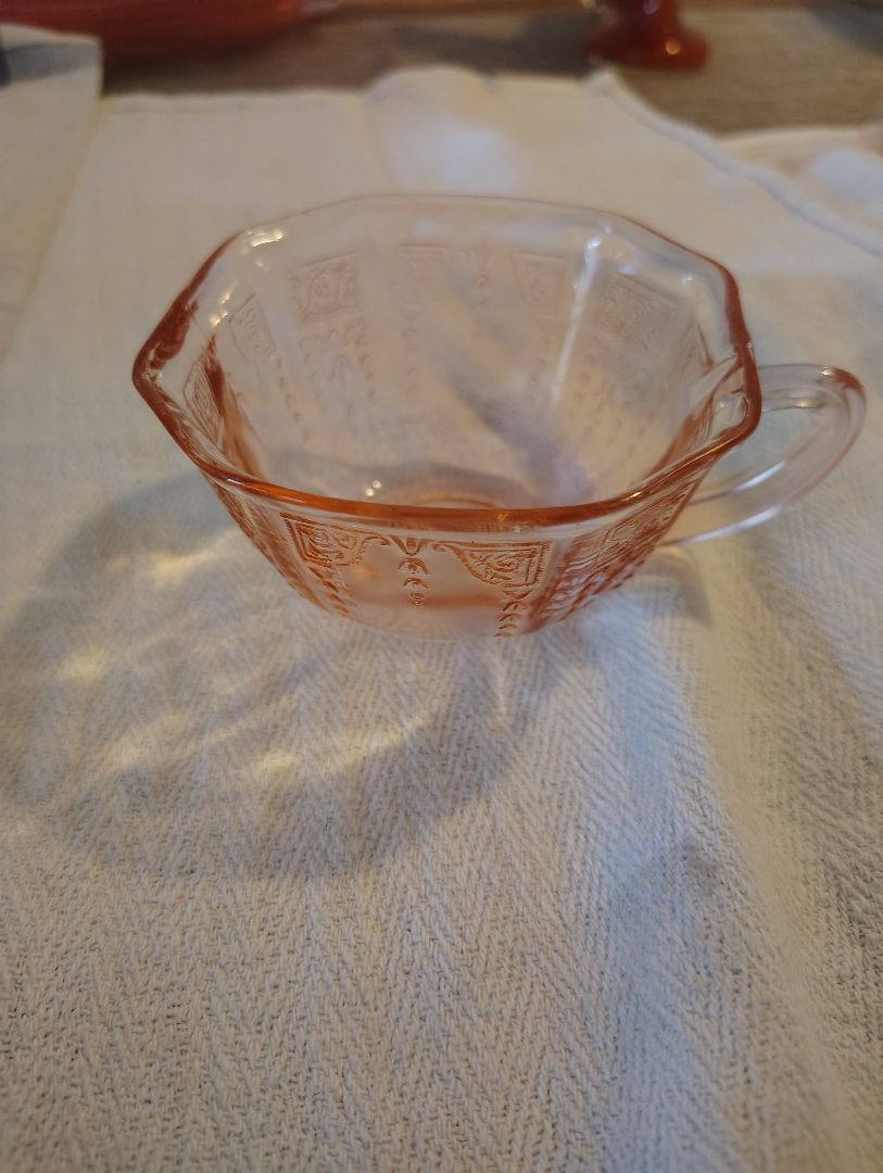 Pink Anchor Hocking Princess Pattern tea cup