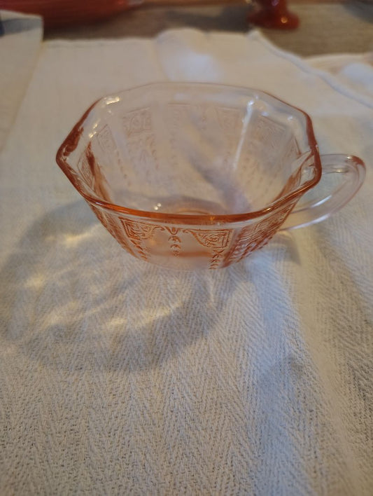 Pink Anchor Hocking Princess Pattern tea cup