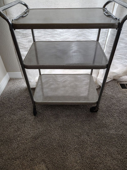 beige  MCM Kitchen Cart, 32x16x27