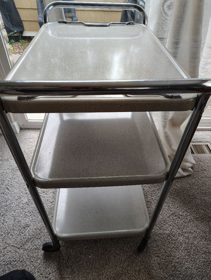 beige  MCM Kitchen Cart, 32x16x27