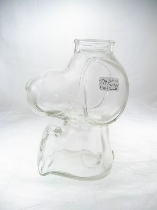 Peanuts Clear glass Snoopy coin Bank