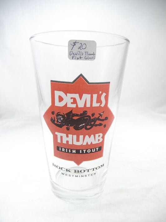Rock Bottom brewery Westminster Devil's thumb Irish Stout pint beer glass