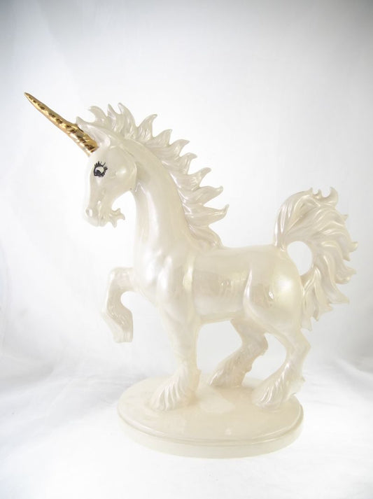 12" Large Vintage Unicorn Statue Ceramic