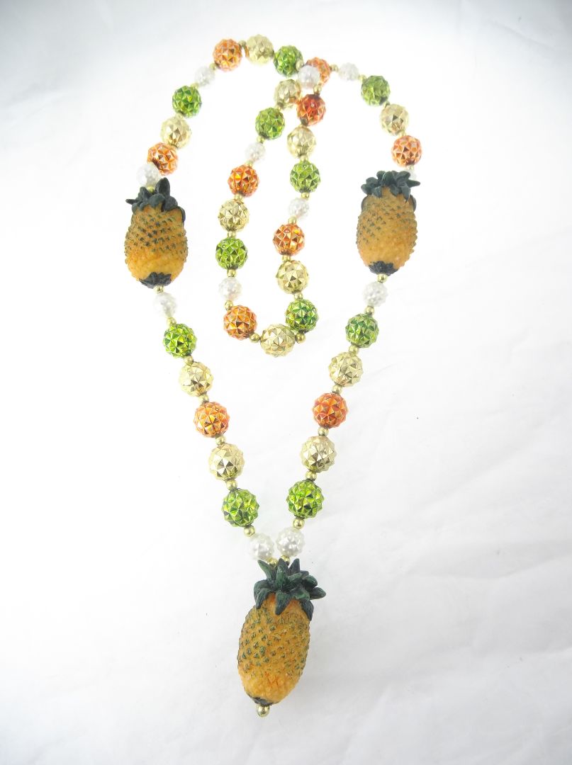 Pineapple Bead Mardi Gras Necklace