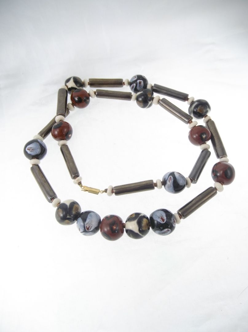 Chunky Pottery Bead Necklace