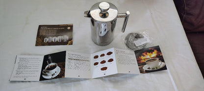 tan Secura .5 Litre Coffee Press insulated, .5 litre