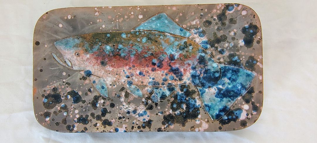 multi Martha Stewart Glazed fish tray, 6.5 inches