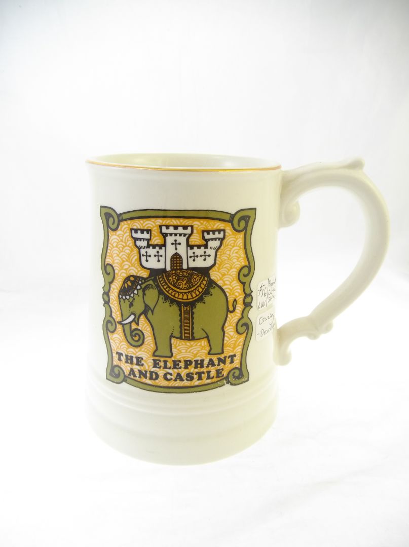AS IS crazing: vintage elephant castle mug