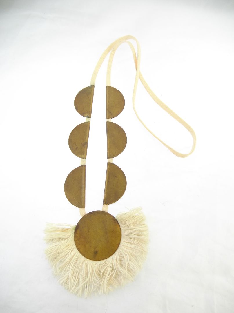 Tribal Style Brass Disk necklace