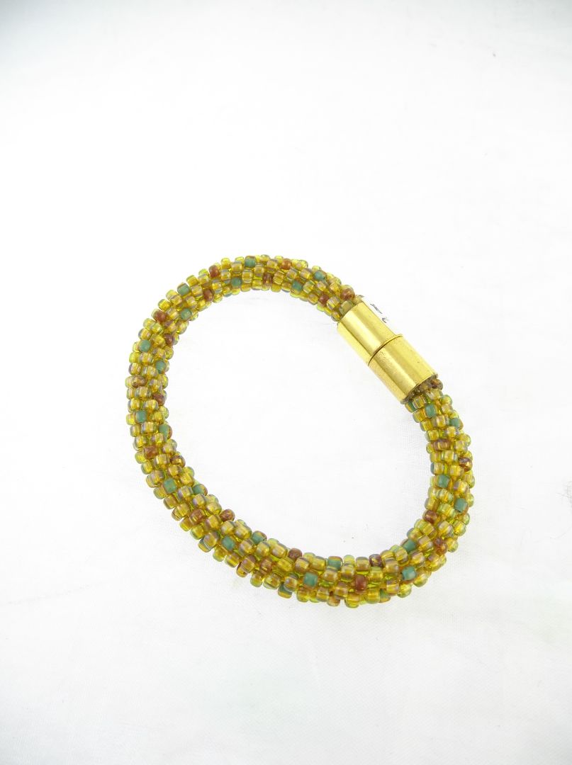 Yellow  Modern beaded magnetic bracelet