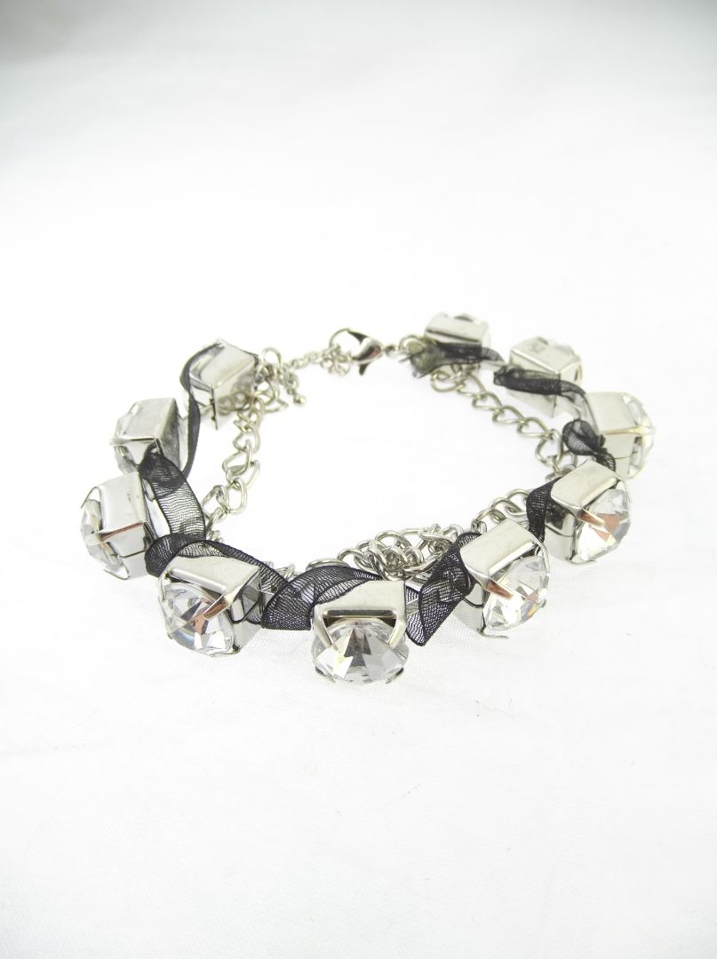 Modern chunky rhinestone bracelet