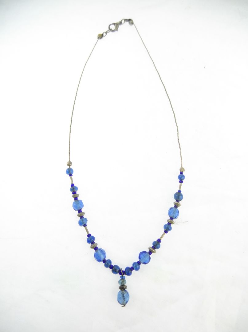 Modern blue glass necklace
