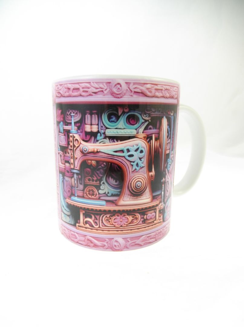 Fantasy sewing machine mug