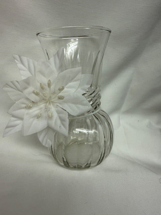 Clear  Christmas Decor -  Glass Vase, 6.25"