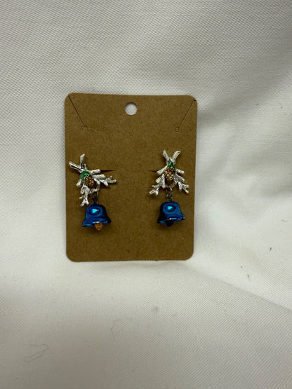 Blue  Christmas JingleBell Clip-on Earrings