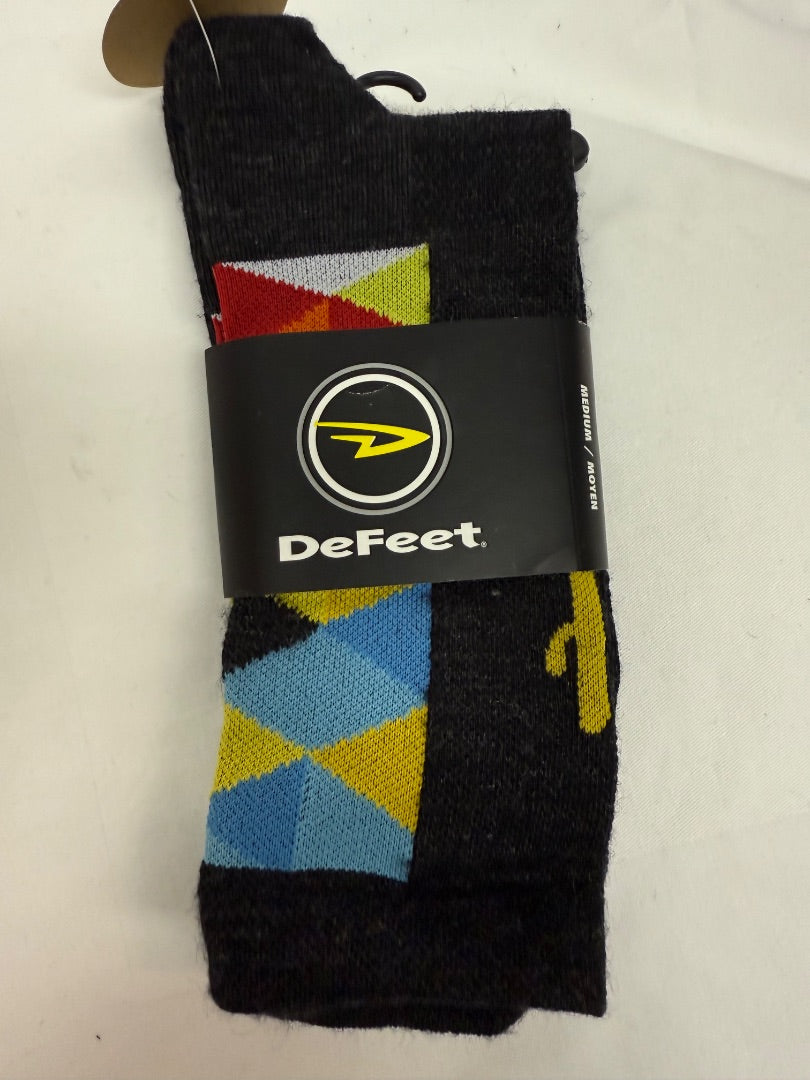 Black with Pattern DeFeet Socks, Medium