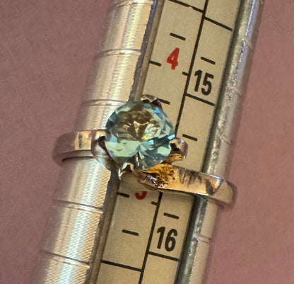 Sky blue topaz swirl mount solitaire ring 5