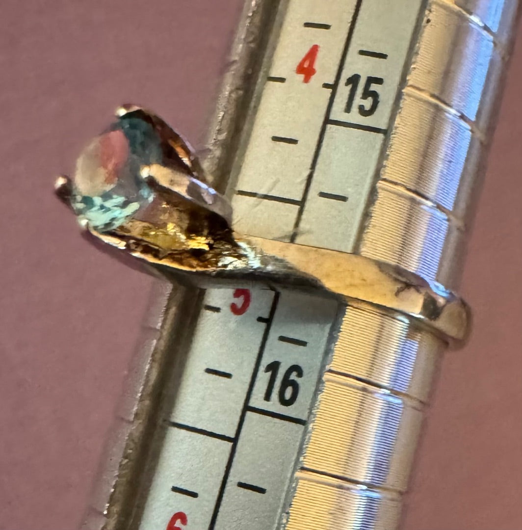 Sky blue topaz swirl mount solitaire ring 5
