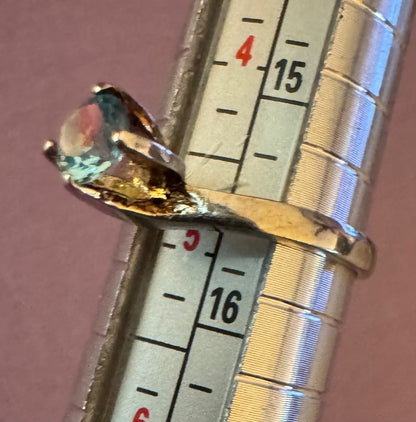 Sky blue topaz swirl mount solitaire ring 5