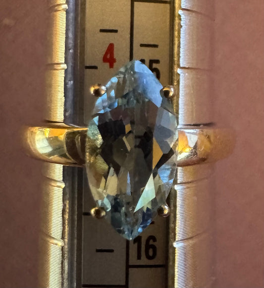 Blue topaz marquis cut ring 4 1/2