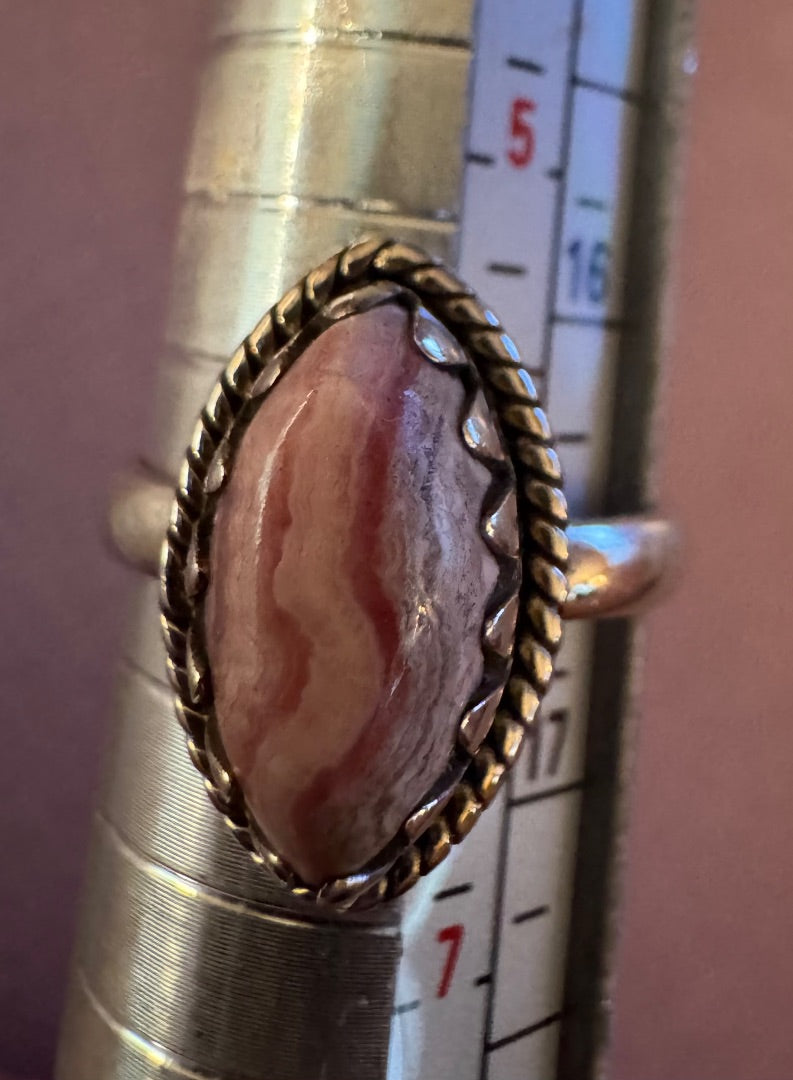 Pink stone ring 6