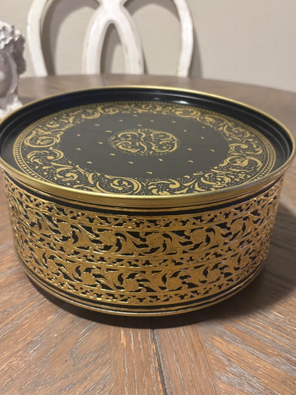 Guidcraft gold embossed tin