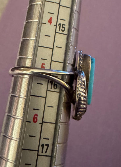 Vintage SW turq leaf ring 5