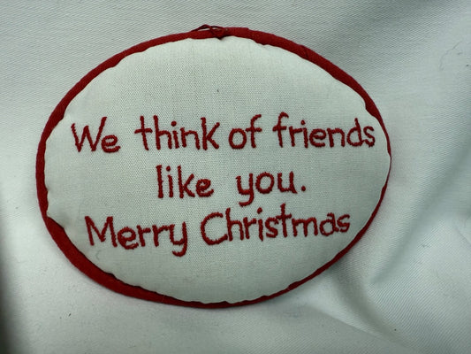 Wht/Red Handmade Christmas - We Count our Blessing, 3 1/2 x 4 3/4