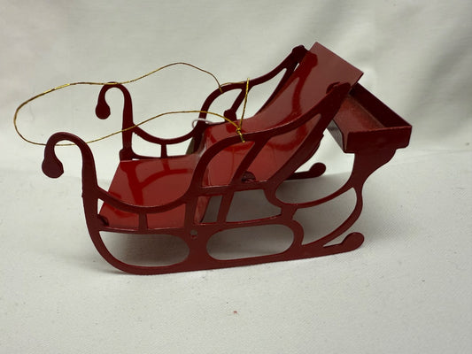 Red Handmade Vintage Christmas - Sleigh, 3"x2"