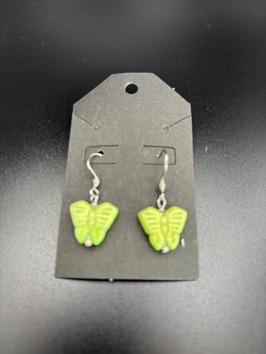 Green  Little butterflies earrings