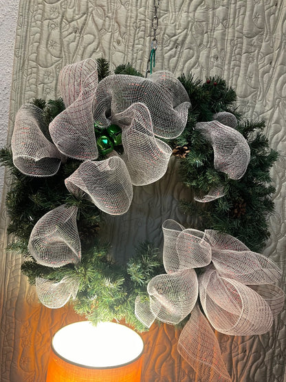 White  Door sized wreathe, 24"