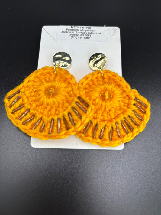 Yellow  Fan earrings