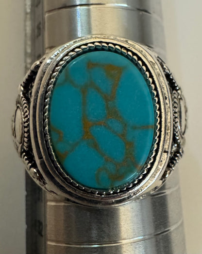 Mens 925 turqcolor ring 12 1/2