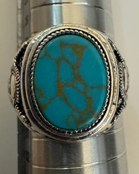 Mens 925 turqcolor ring 12 1/2