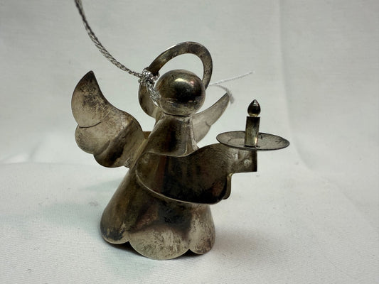 Silver Handmade VTG Metal Angel, 2.5"