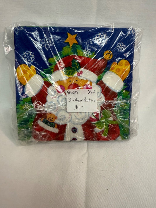Multi  Christmas Santa napkins, 5"
