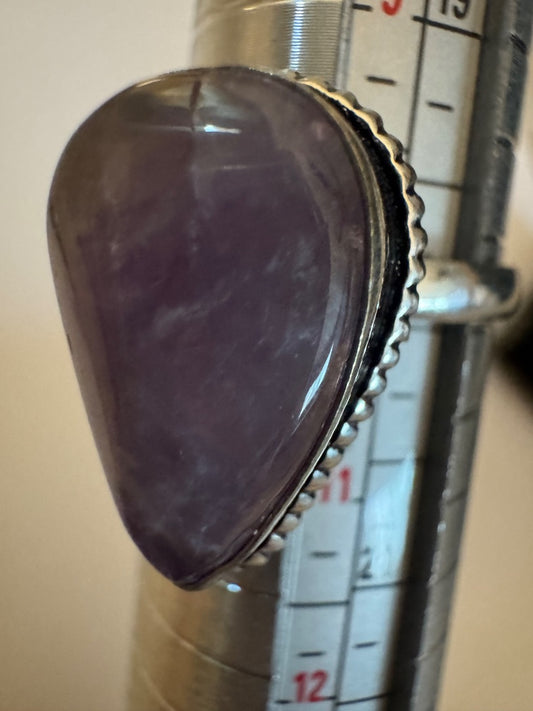Amethyst teardrop 925 ring 10